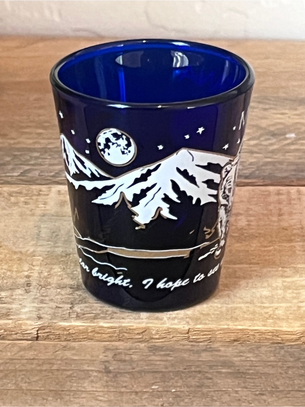 Vintage Montana Grizzly Bear Cobalt Blue Souvenir Shot Glass - Picture 3 of 3